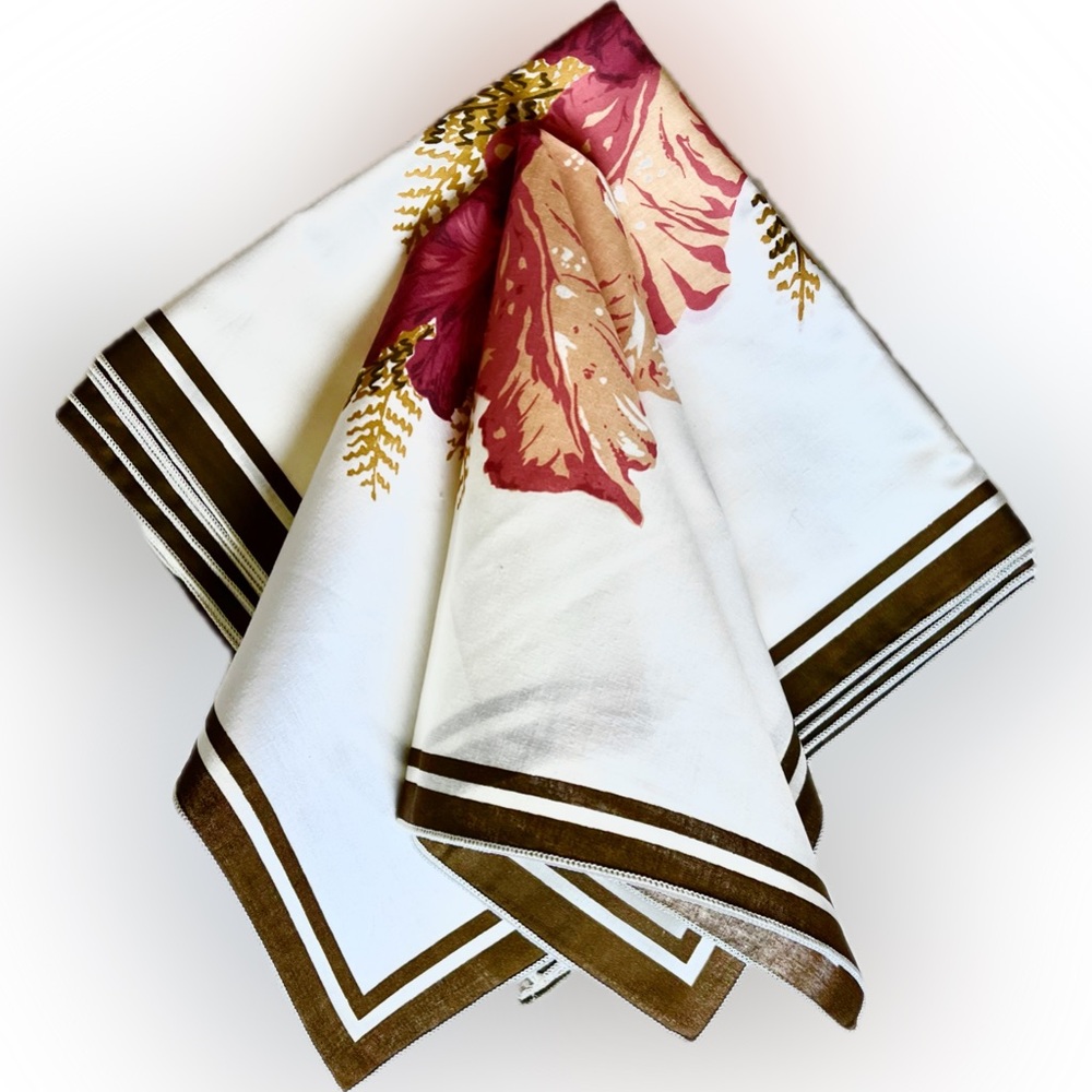 Vintage Floral Cloth Napkins Set of 8 17x17 Fall Table Linens NEW